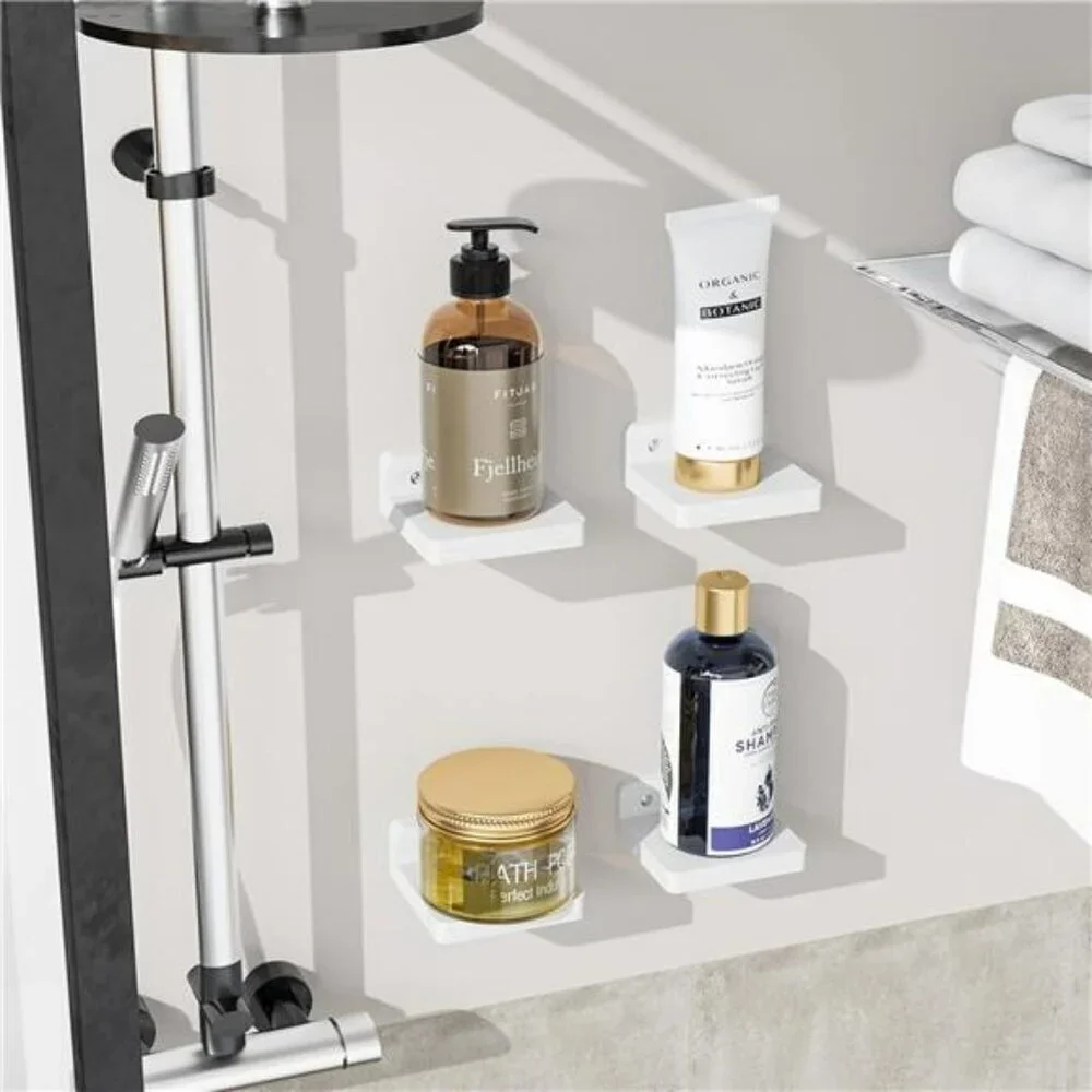 SRIWATANA Mini Floating Wood Shelves Set of 4 Wall Mounted Storage Decor